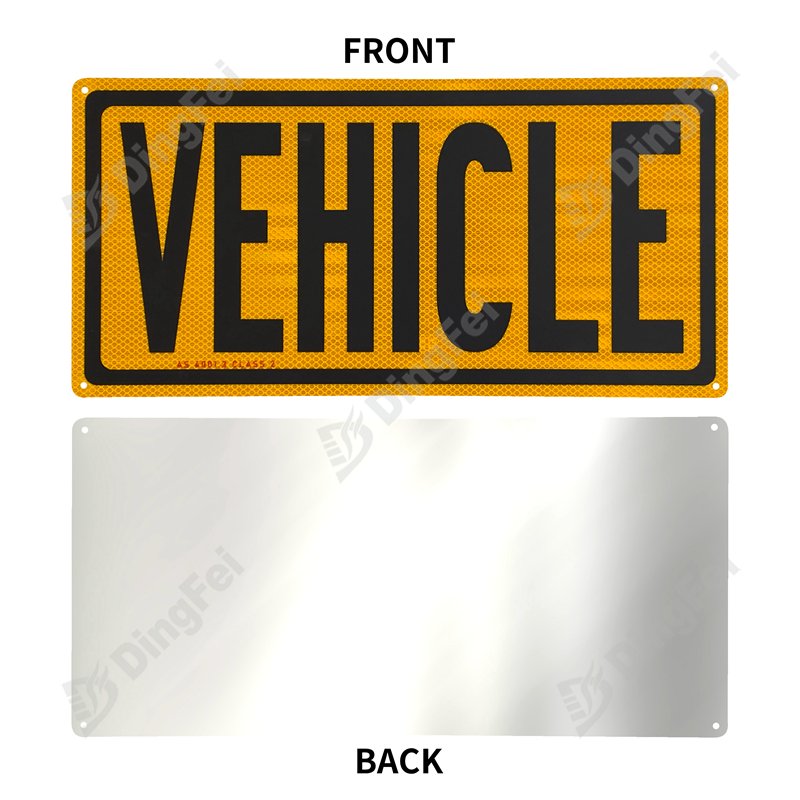 Long Vehicle Reflective Metal Sign - 